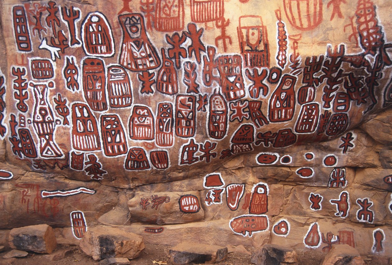 Dagon rotsschilderingen in Afrika door Unknown