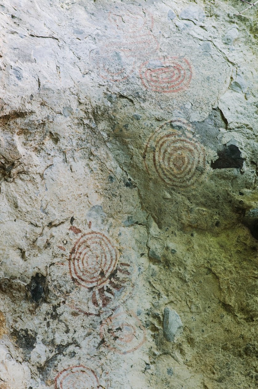 Kenia, Mfangano-eiland, nabij Ukula, prehistorische grotschilderingen door Unknown