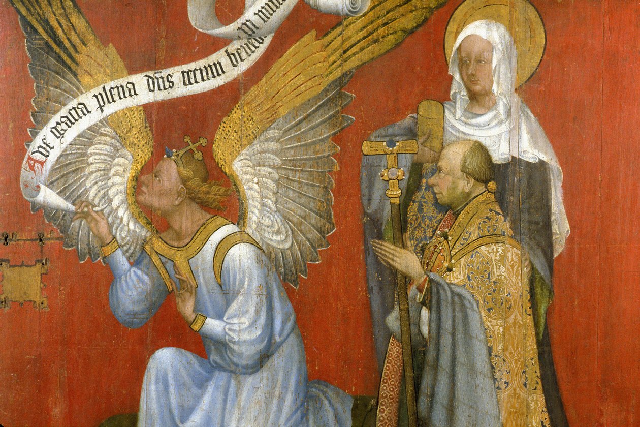 De Donor en de Engel van de Aankondiging door Unknown