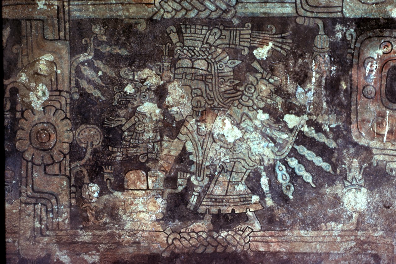 De godin Ixchel, interieur van de Tempel van de Fresco