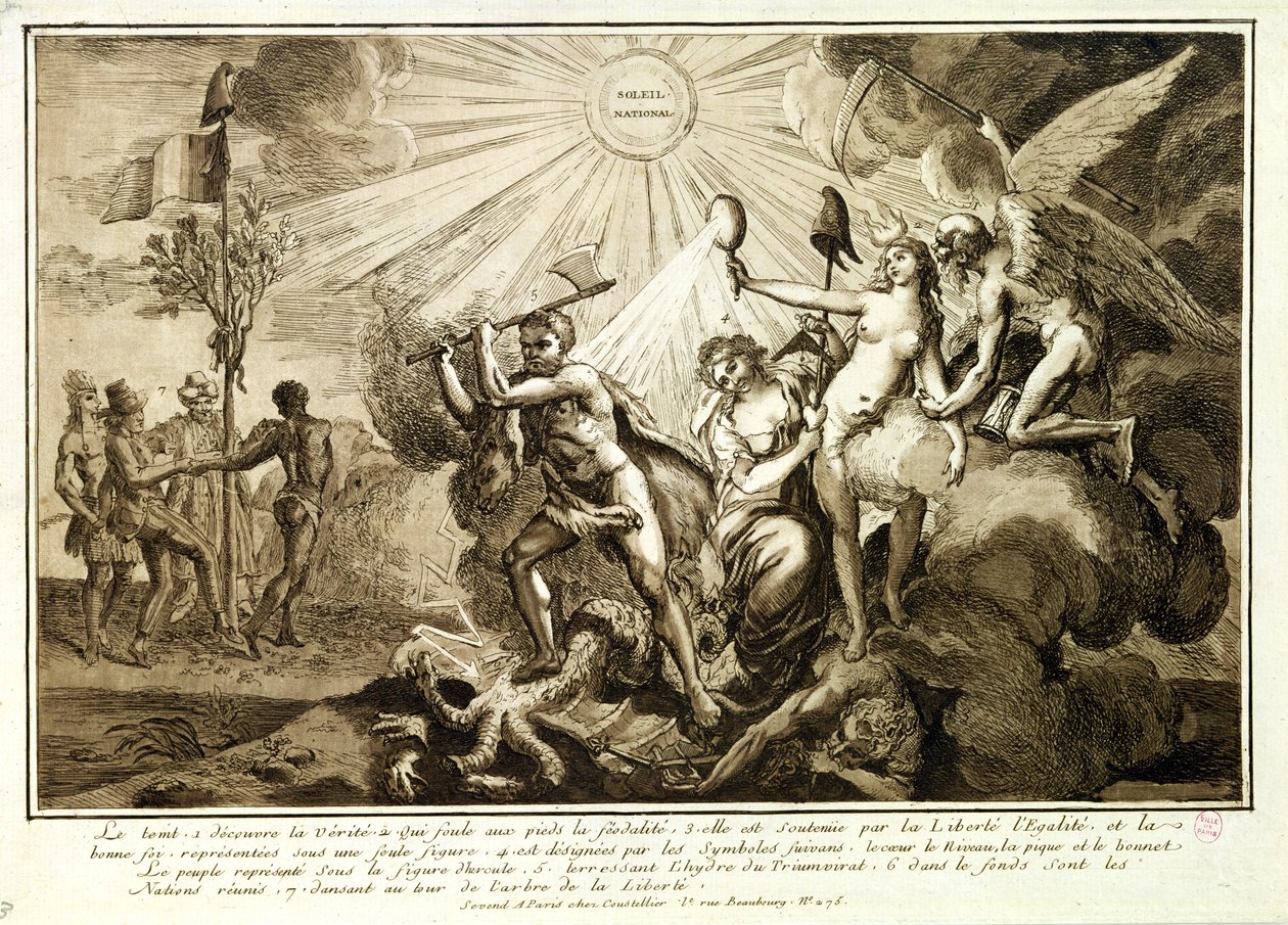 Vader Tijd ontdekt Waarheid die het Feodalisme vertrapt, c.1792-93 door French School