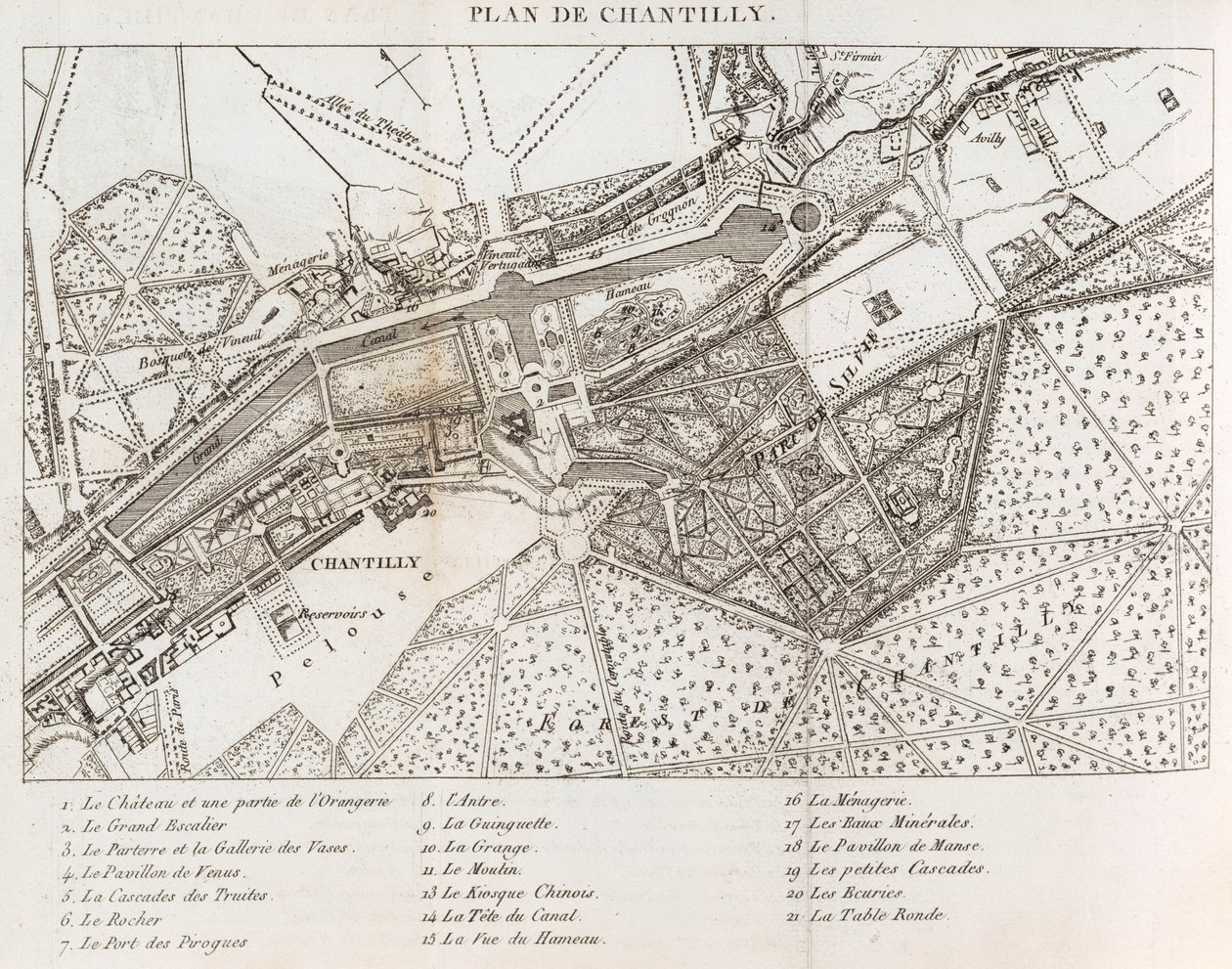Promenades of routes van de tuinen van Chantilly door   Mérigot