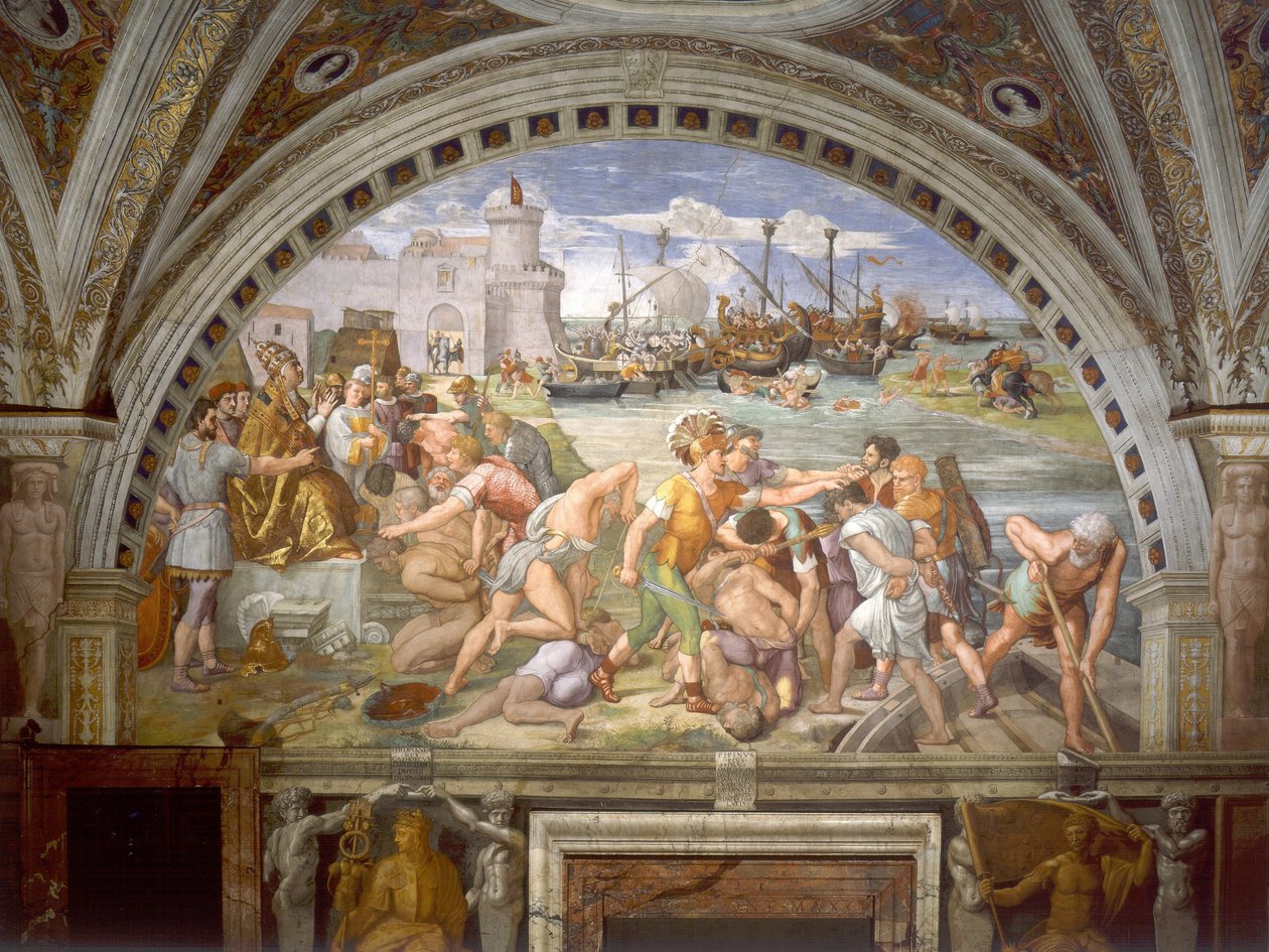 Slag bij Ostia door Raffaello Sanzio Raphael