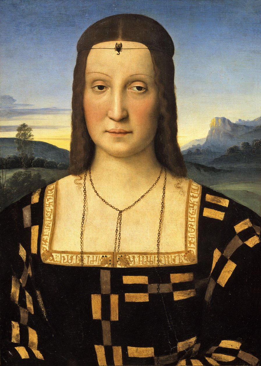 Portret van Elisabetta Gonzaga door Raffaello Sanzio Raphael