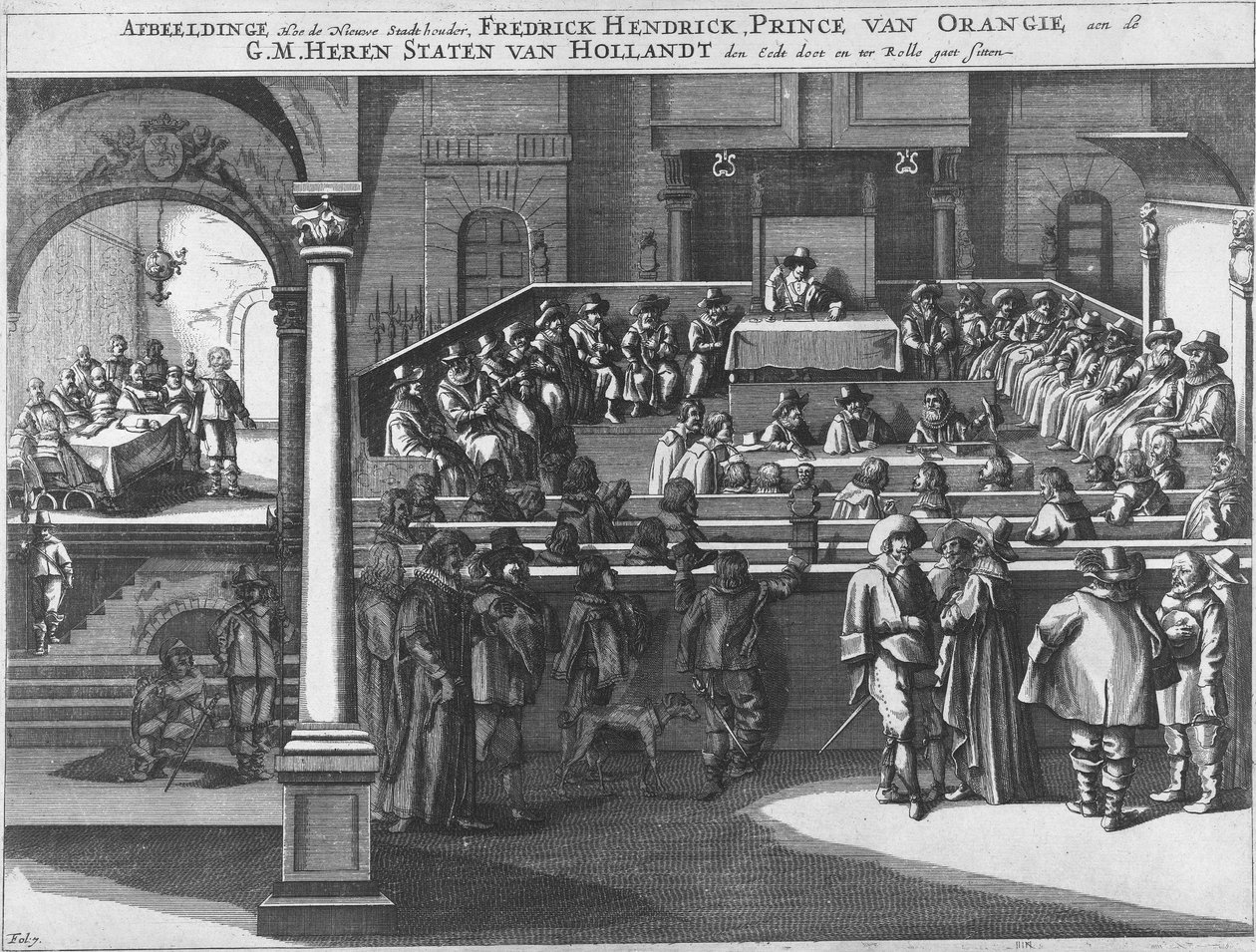 Frederik Hendrik legt de eed af als stadhouder en neemt zitting in de Staten van Holland, 1625 door Unknown