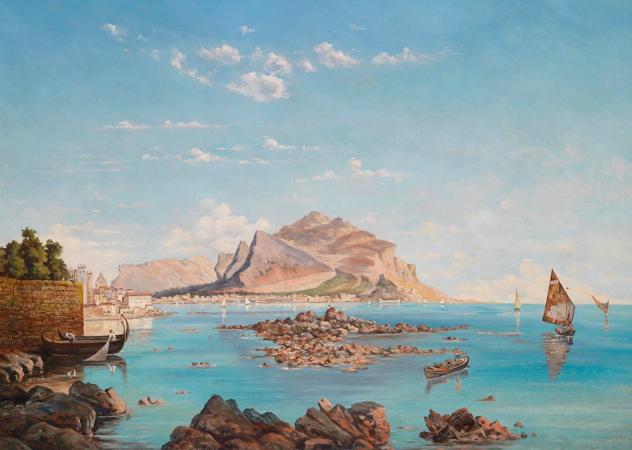 Uitzicht op Palermo met de Monte Pellegrino door Unknown