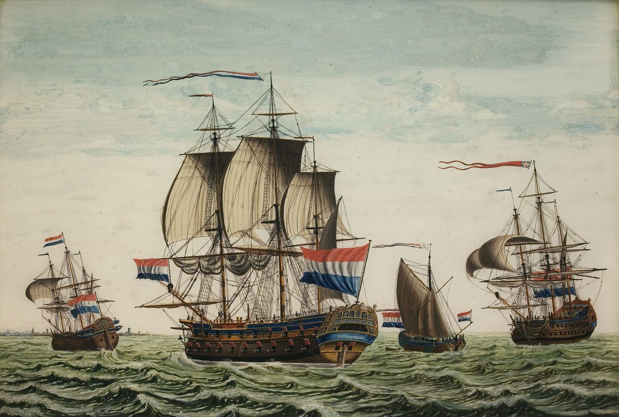 Het linieschip Prins Friso door Unknown