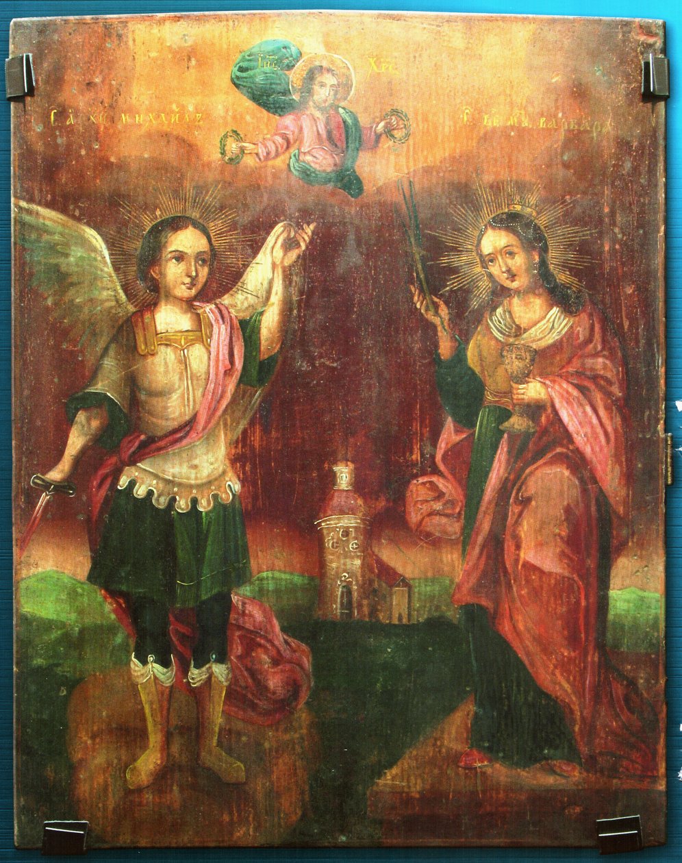 Sint Mikhail en St. Varvara door Unknown