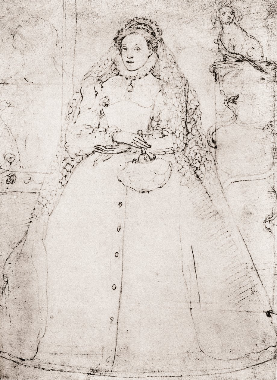 Elizabeth I (litho) door (after) English School