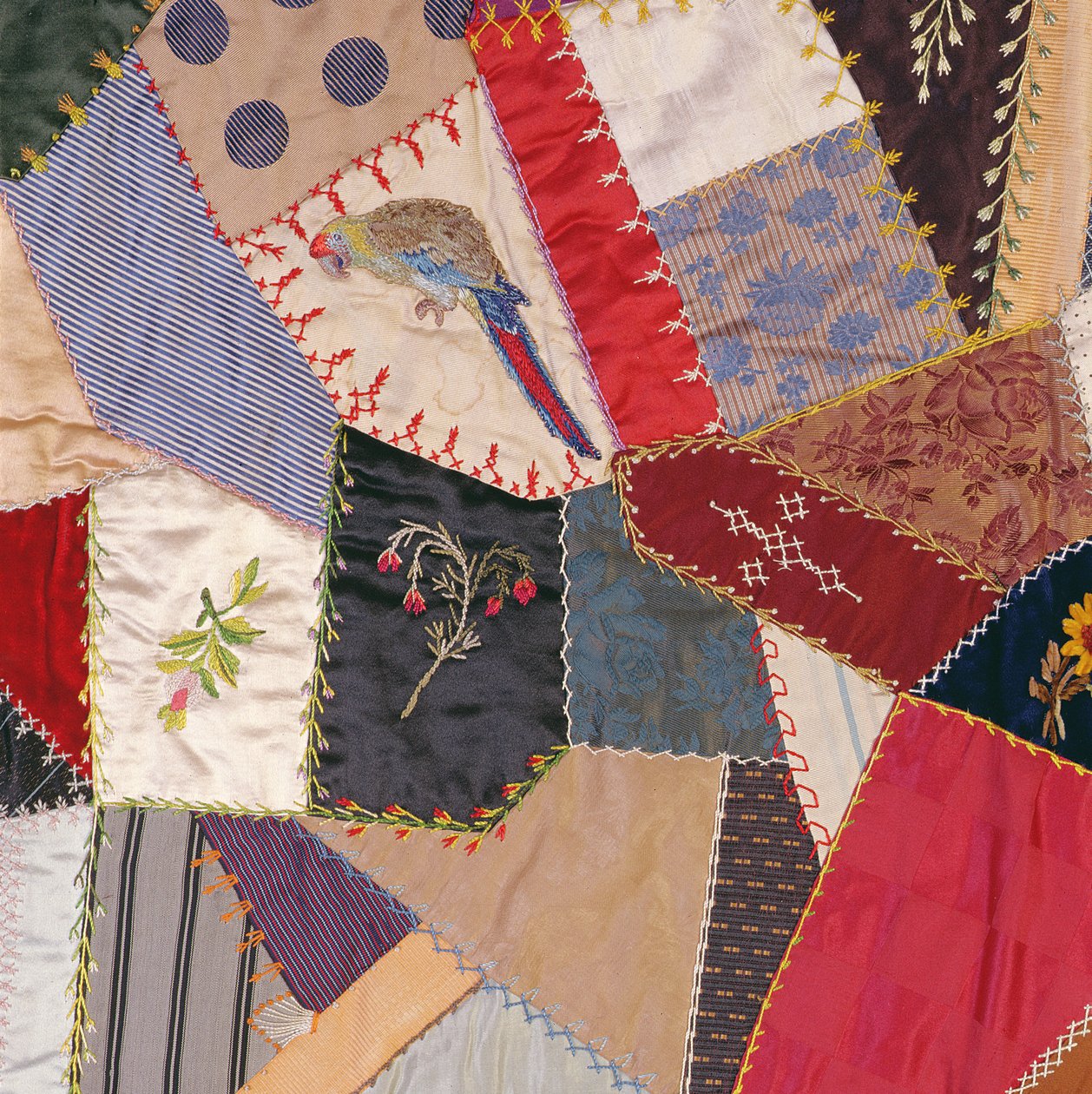 Crazy quilt (detail) door Unknown