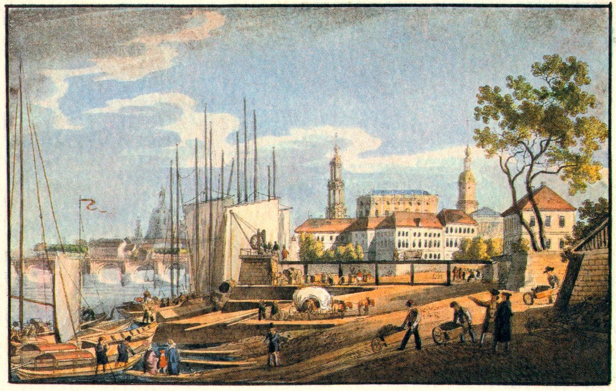 Dresden bij schemering door Unknown