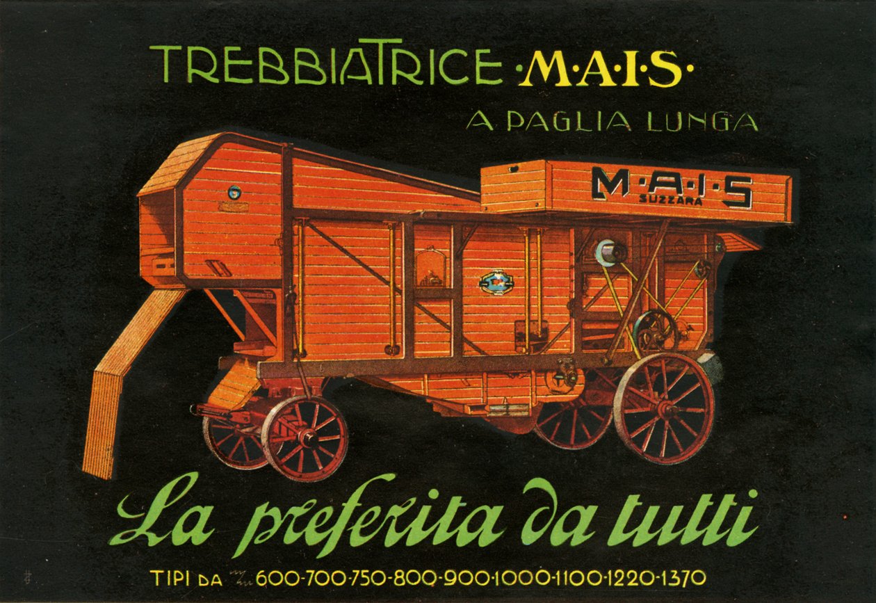 Landbouwmachines. Suzzara, 1925 door Unknown