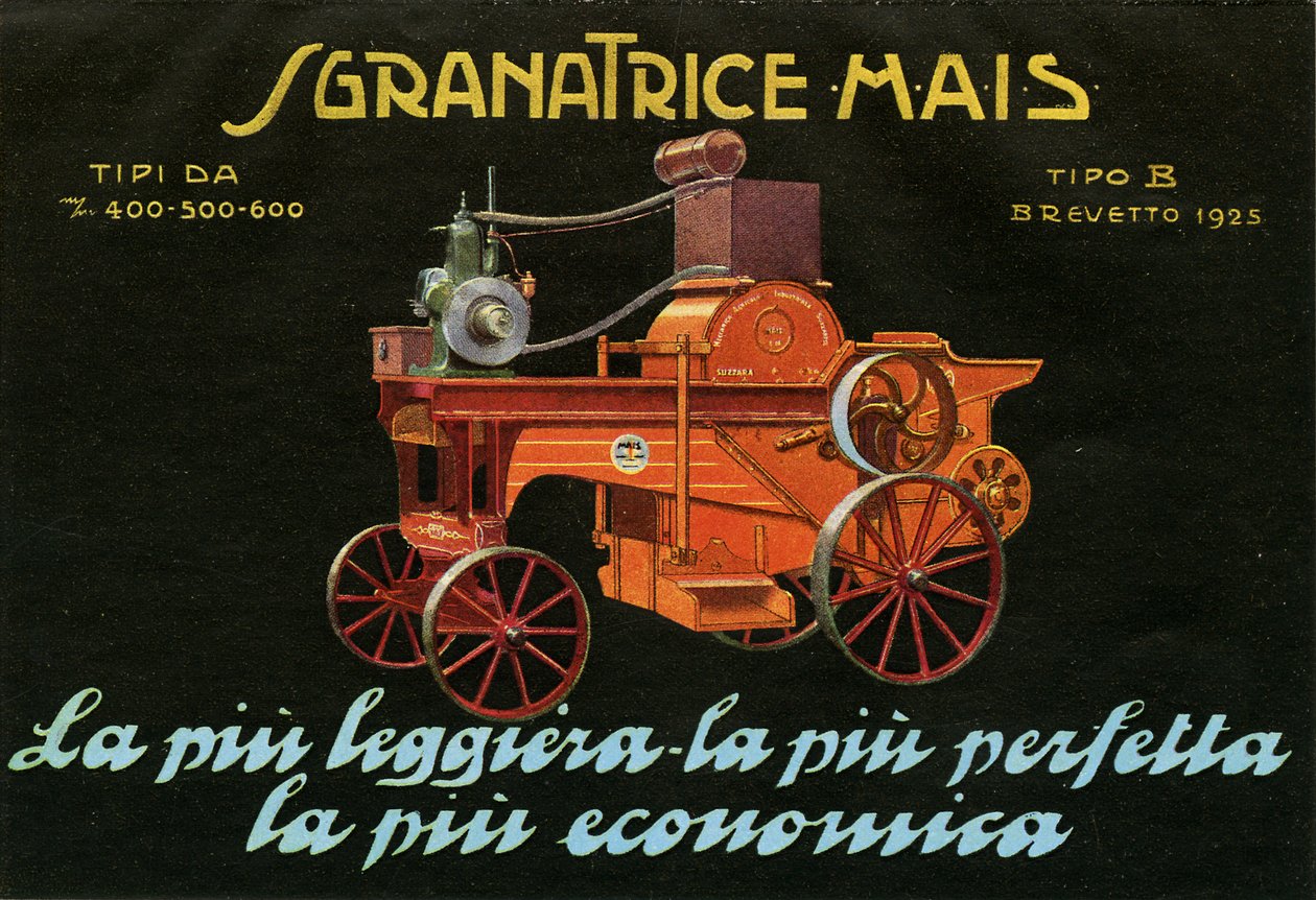 Landbouwmachines. Suzzara, 1925 door Unknown