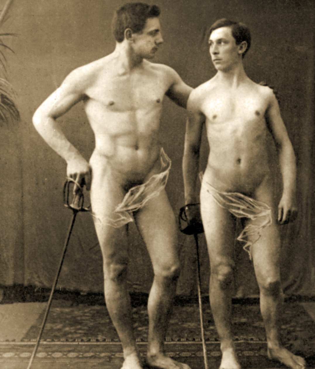 Schermers poseren, ca. 1910 door Unknown