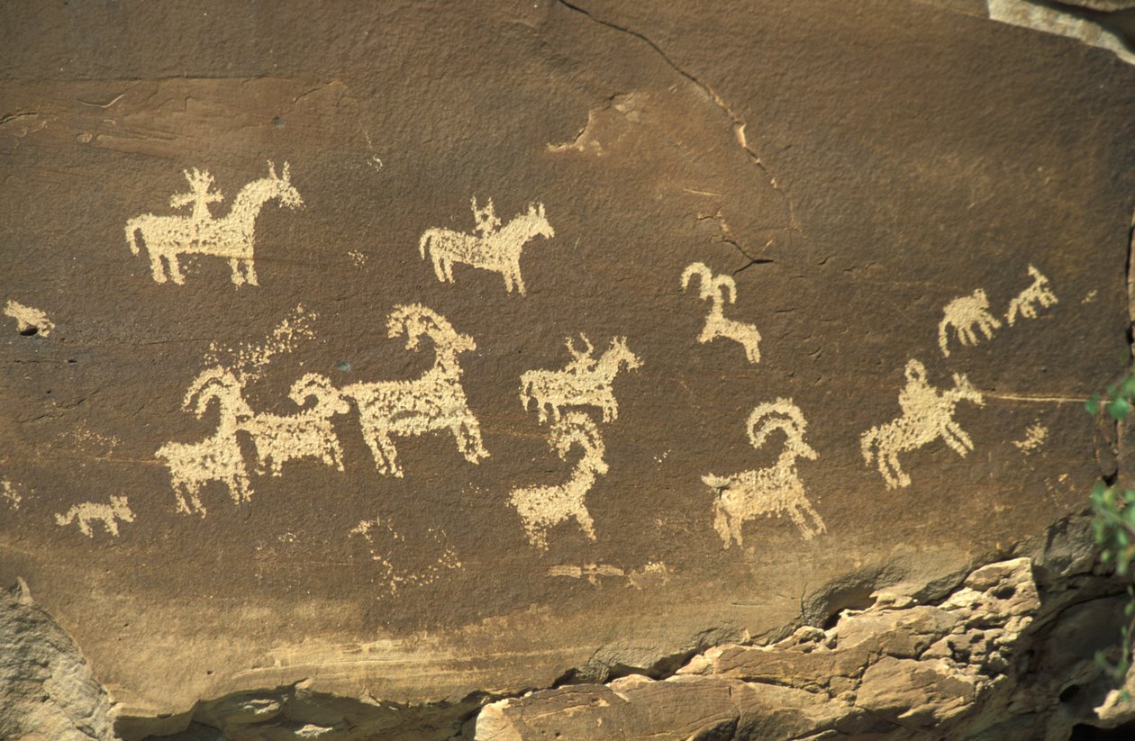 Indiase graffiti, Arches nationaal park, Utah, Verenigde Staten van Amerika, Noord-Amerika door Unknown