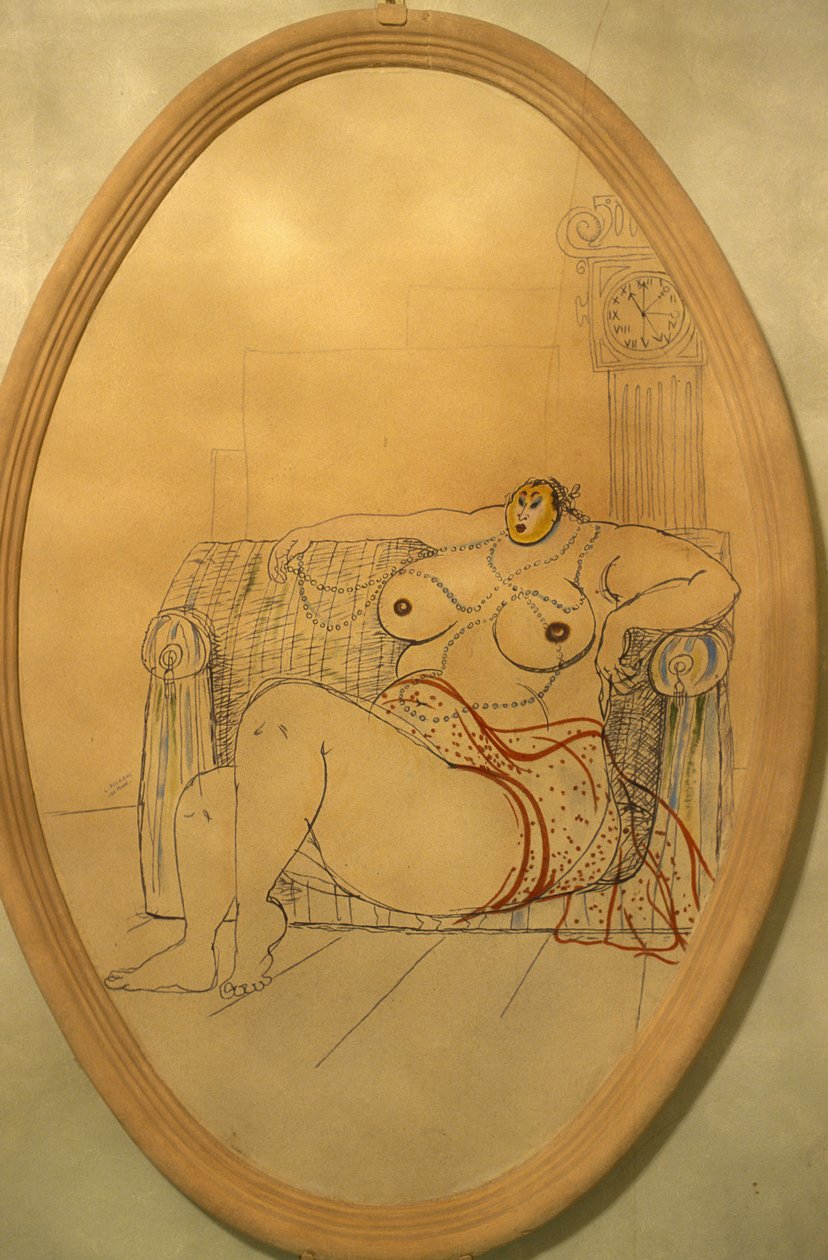 Naakte vrouw, Santarcangelo di Romagna, Emilia-Romagna, Italië door Unknown