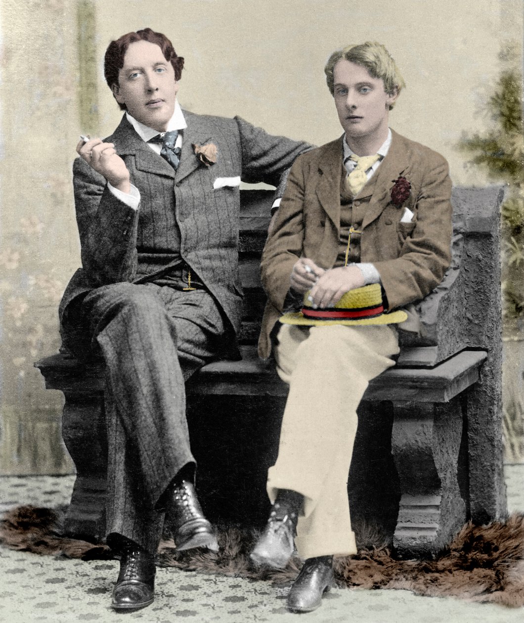 Oscar Wilde en Lord Alfred Douglas, 1894 (gekleurd foto) door Unknown