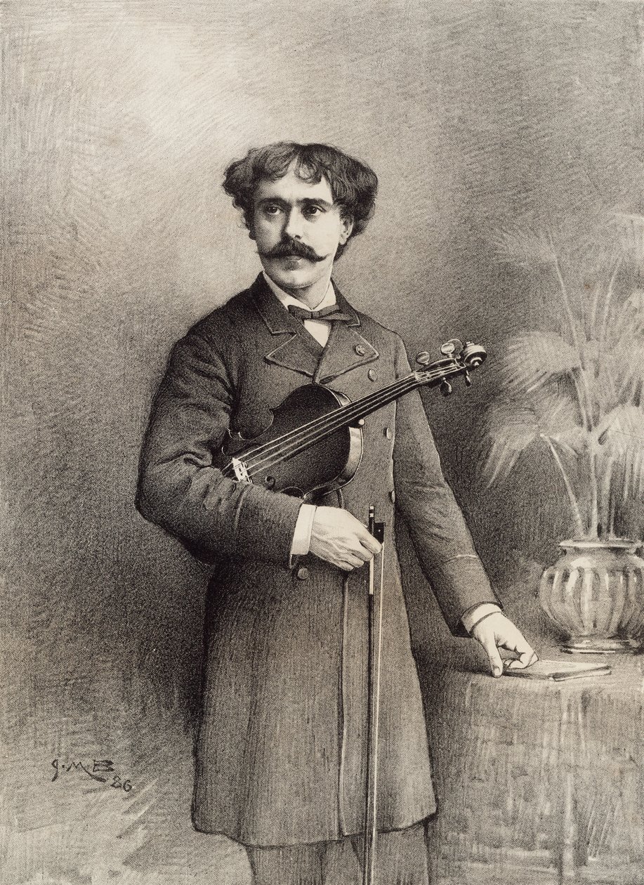 Pablo de Sarasate met viool door Unknown