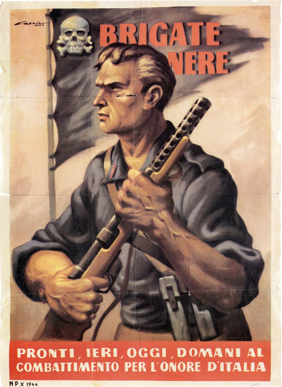 Propaganda. Zwarte brigades. Klaar, gisteren, vandaag, morgen voor de strijd om de eer van Italië. 1943 door Unknown