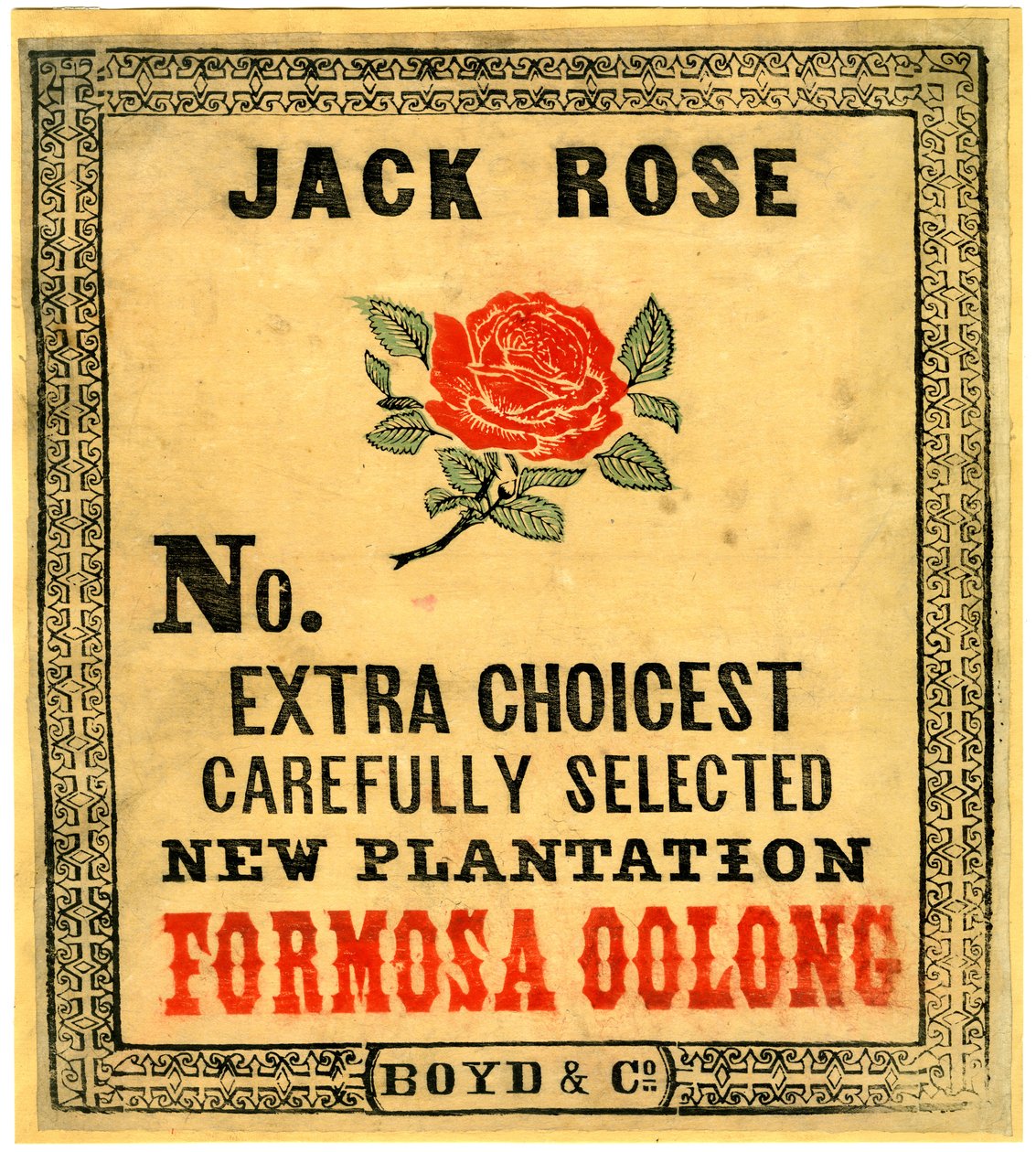 Jack Rose, No. Extra Choicest Carefully Selected New Plantation Formosa Oolong door American School