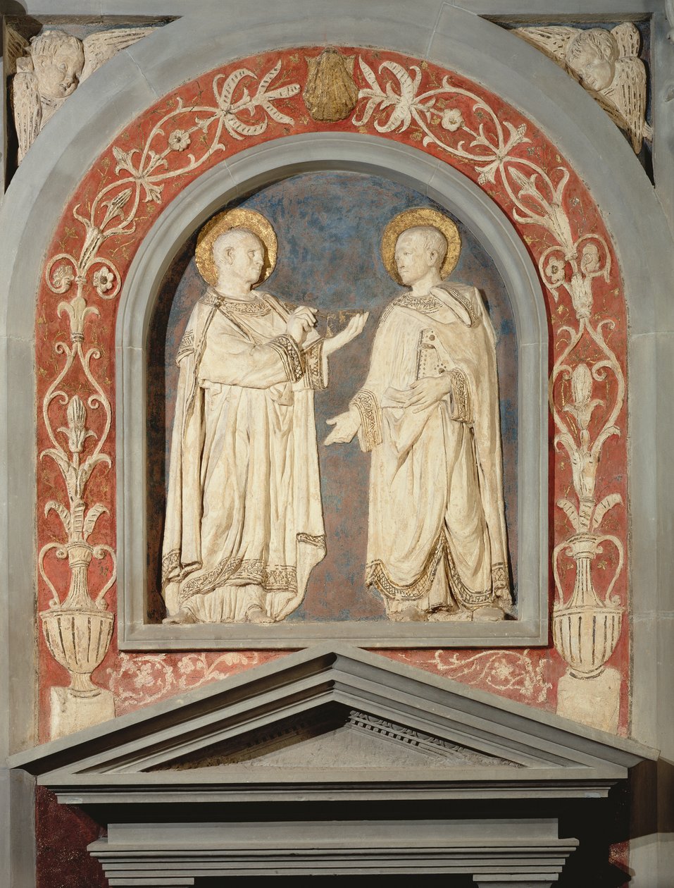 SS. Cosmo en Damian, c.1440 door Donatello