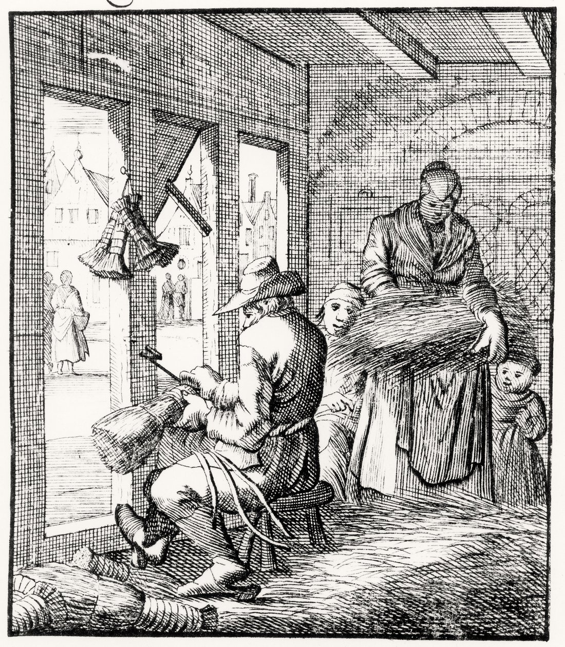 De Bezemmaker, 1718 door Dutch School