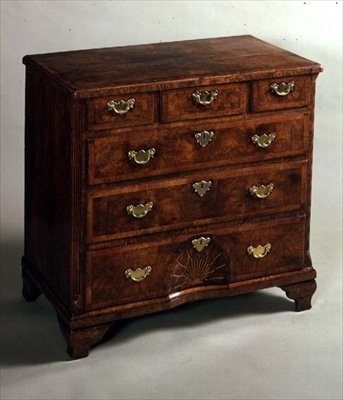Ladekast met zonnestraalmotief, 1710 door English School