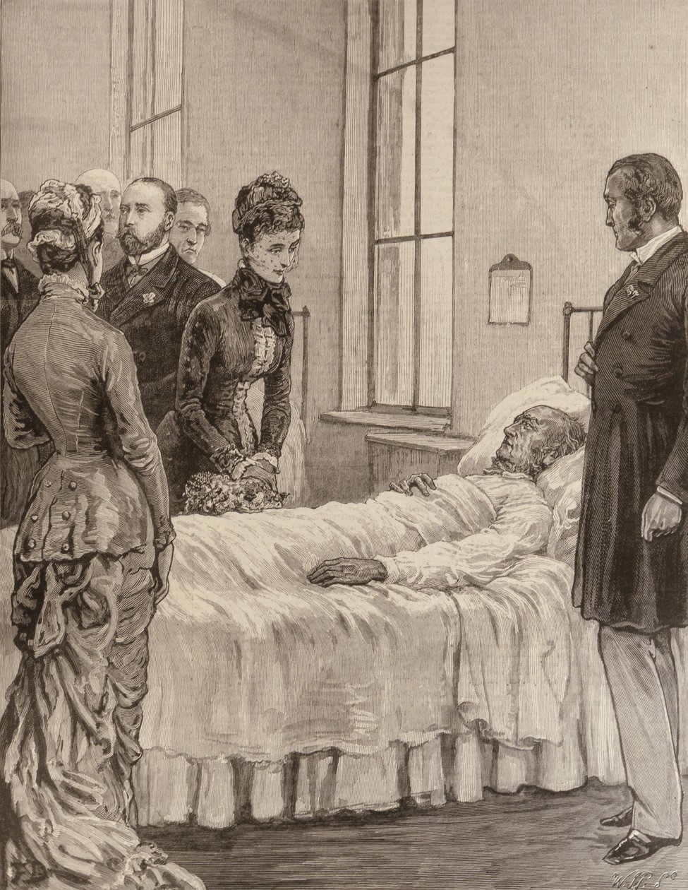 De Prins en Prinses van Wales Openen het Marylebone Ziekenhuis, Notting Hill: De Prinses Bezoekt de Patiënten, uit The Illustrated London News, 7 september 1881 door English School