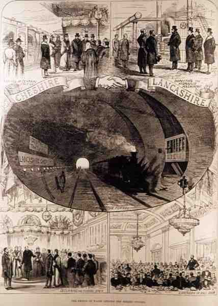De Prins van Wales Opent de Mersey Tunnel, uit The Illustrated London News, 30 januari 1886 door English School