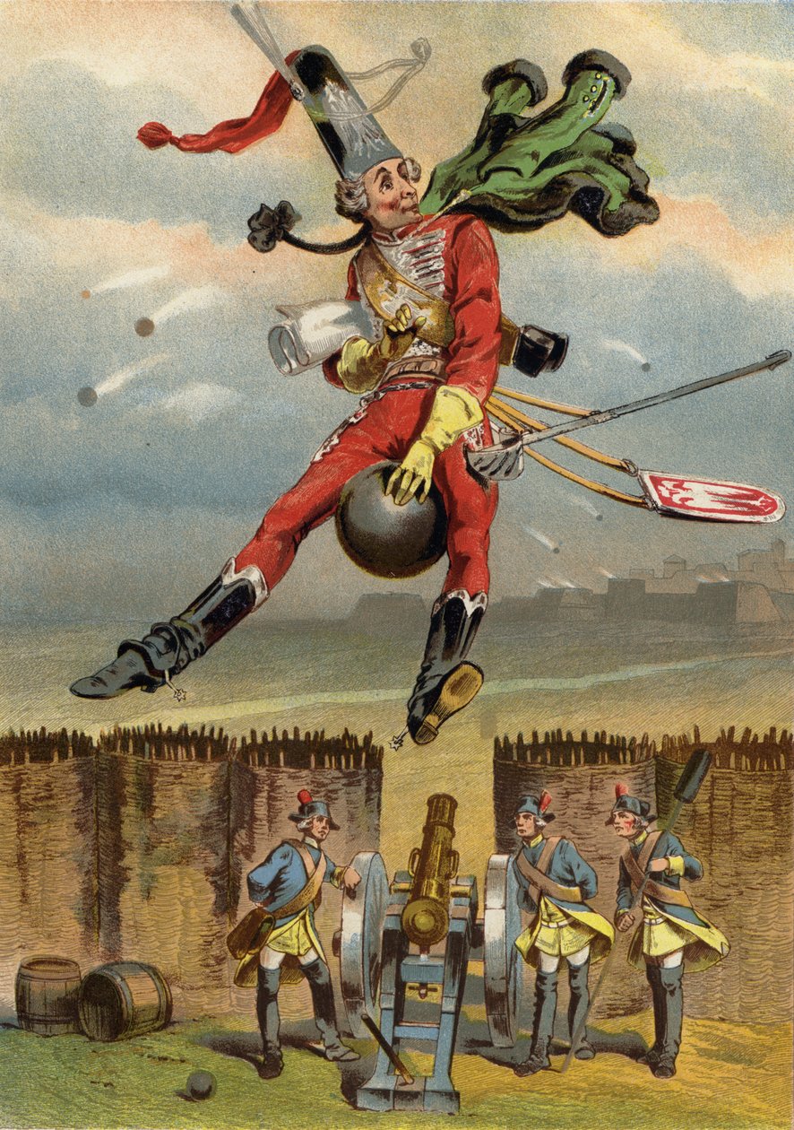 Illustratie voor Avonturen van Baron Munchausen door European School