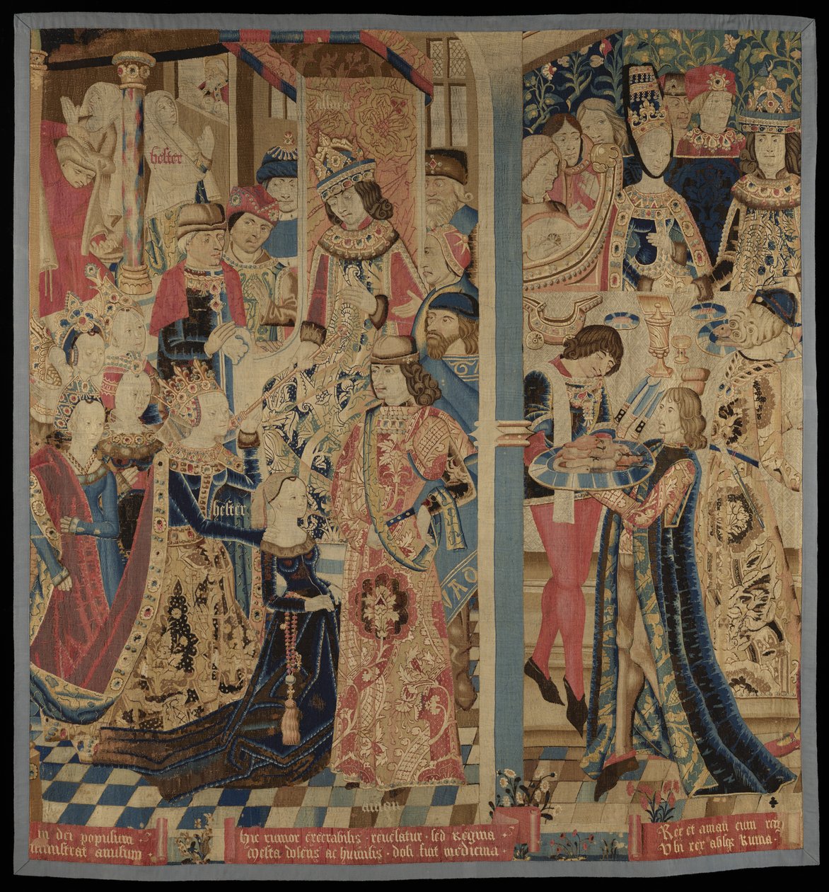 Esther en Ahasuerus door Flemish School