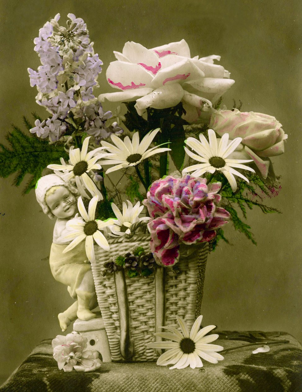 Mand met bloemen ca. 1898 door French School