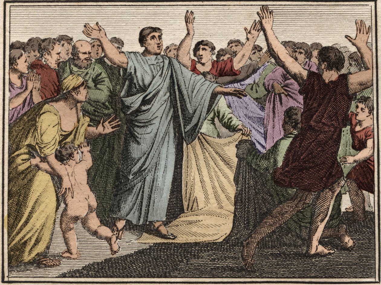 Marcus Tullius Cicero, Romeinse staatsman, redenaar en auteur, keert terug naar Rome. door French School