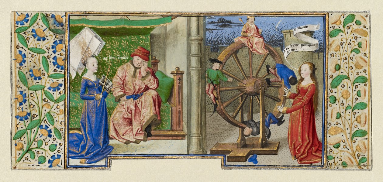 Miniatuur uit Boethius, Troost van de filosofie, ca. 1460-70 door French School