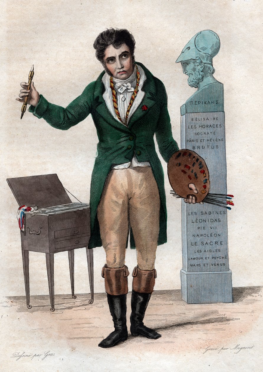 Portret van Jacques Louis David (1748-1825) door French School