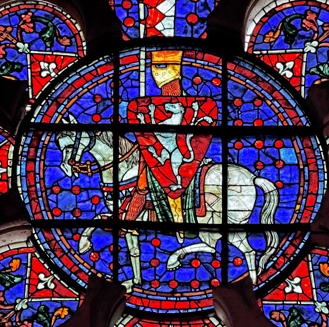 Roosvenster met Simon de Montfort, Kathedraal van Chartres door French School