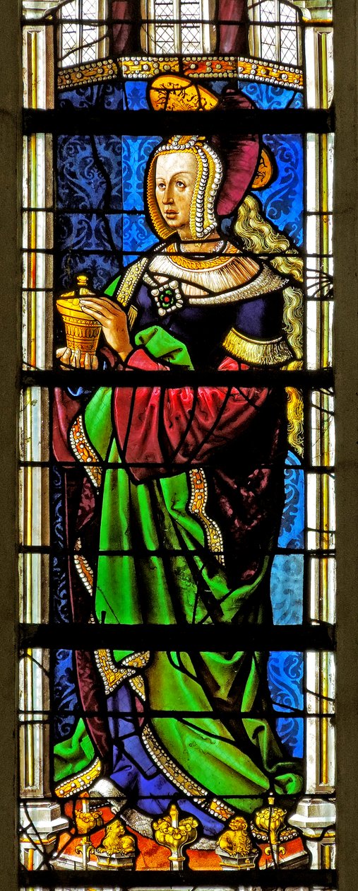 Raam met Sint Maria Magdalena door French School