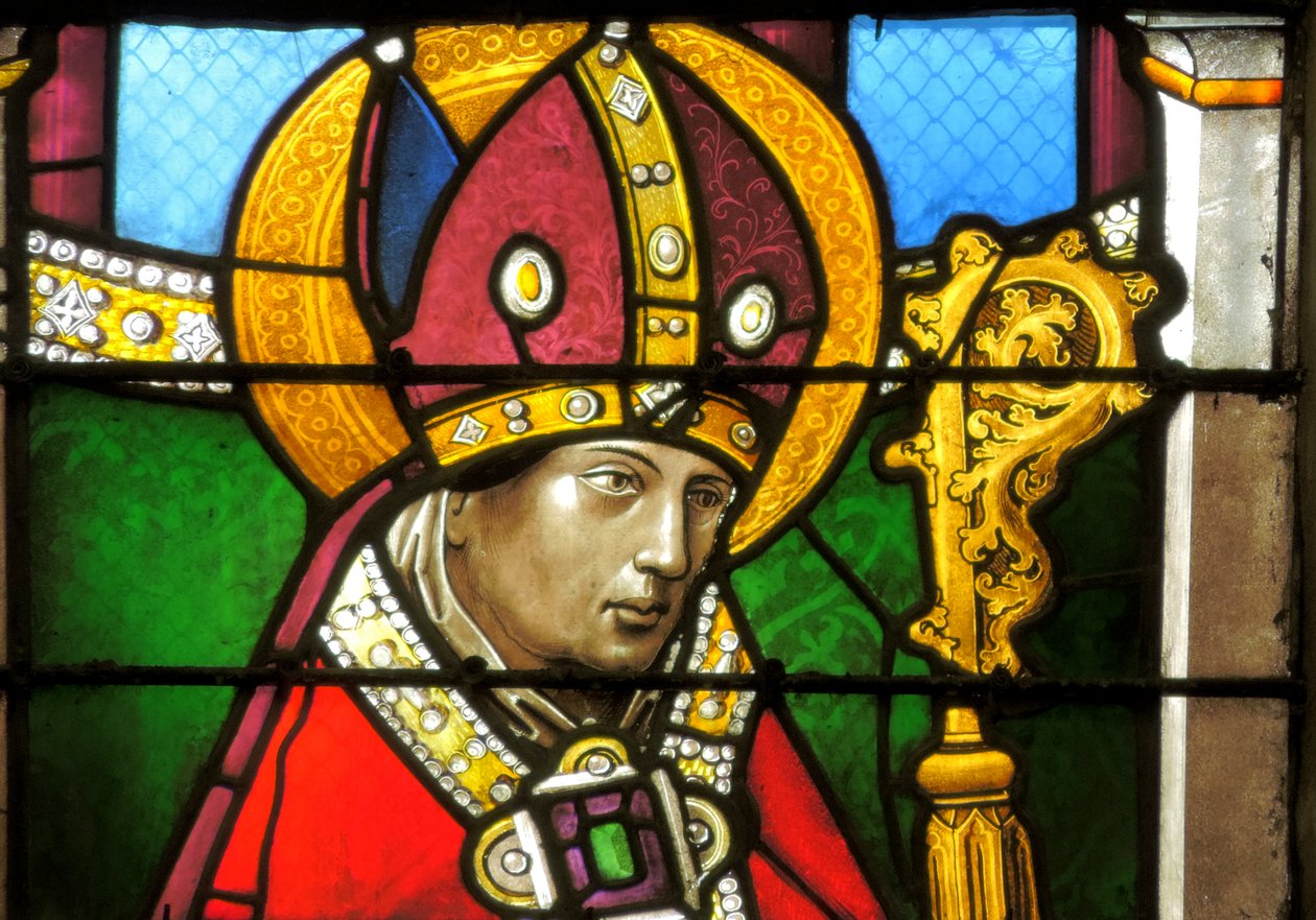 Raam met Sint Nicolaas door French School