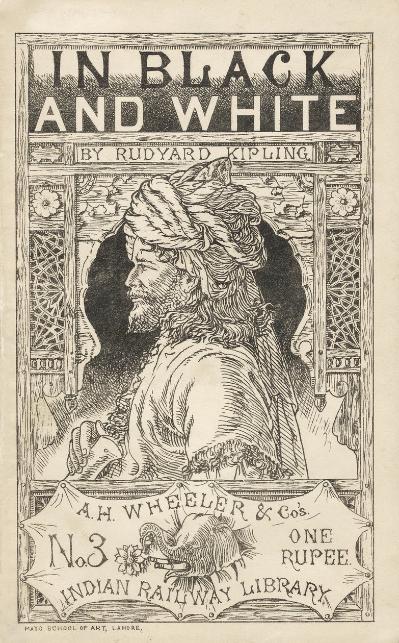 In Zwart en Wit door Rudyard Kipling (1865 - 1936), illustratie uit A.H. Wheeler & Cos Indian Railway Library, pub. 1888 door Indian School