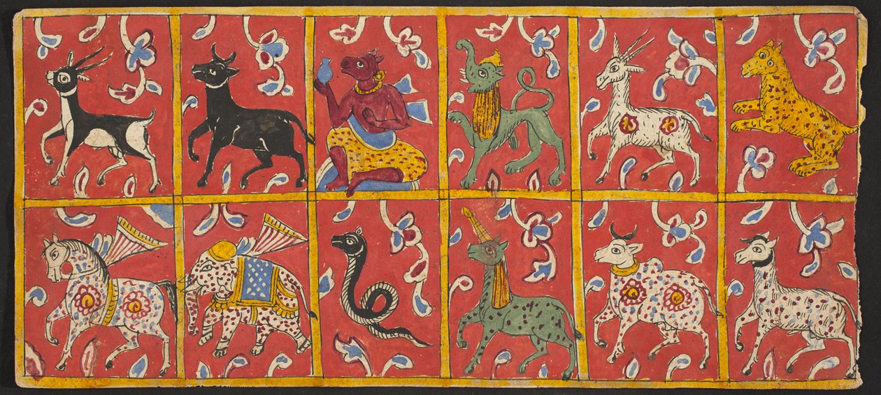 Tantrisch Manuscript Sangrahani Sutra, eind 16e eeuw door Indian School