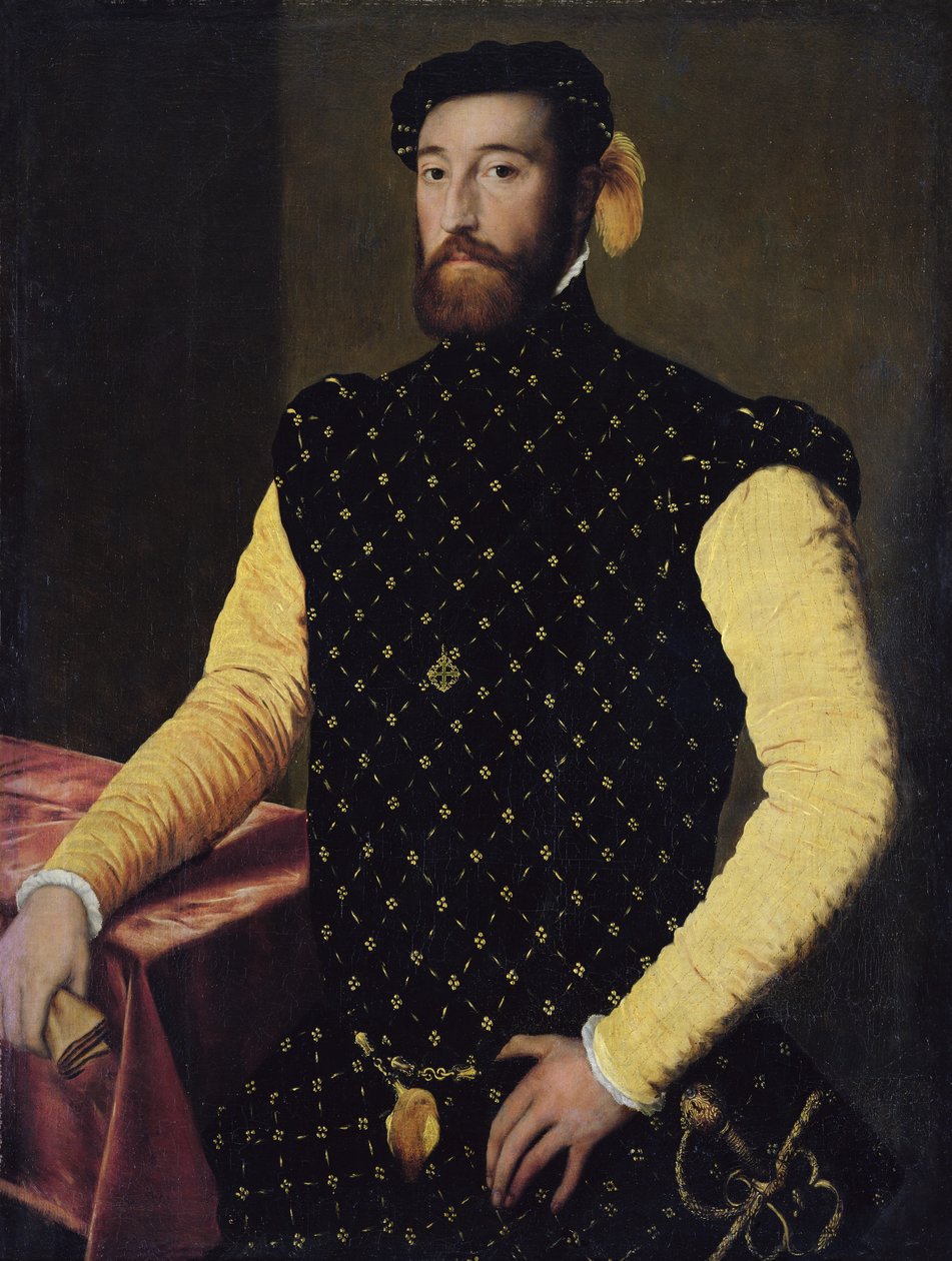 Man met het Kruis van de Orde van Alcantara, ca.1550-5 door Spanish School