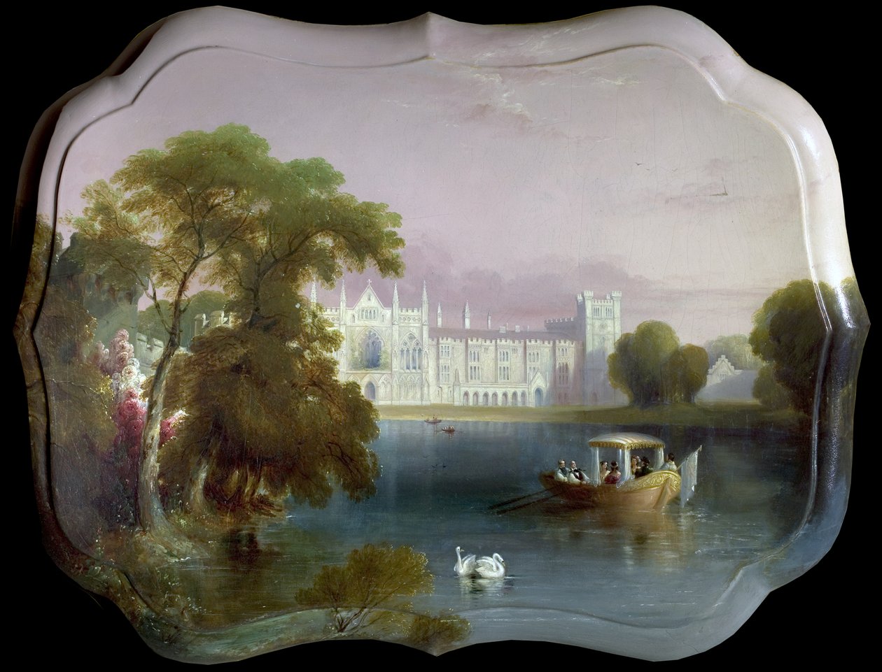 Westelijk uitzicht op Newstead Abbey, Nottinghamshire, inclusief een boottocht op het bovenmeer door Unknown