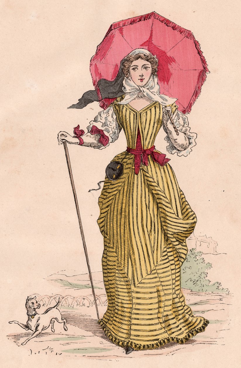 Jonge Franse vrouw met elegant kostuum uit de XVII eeuw door Unknown