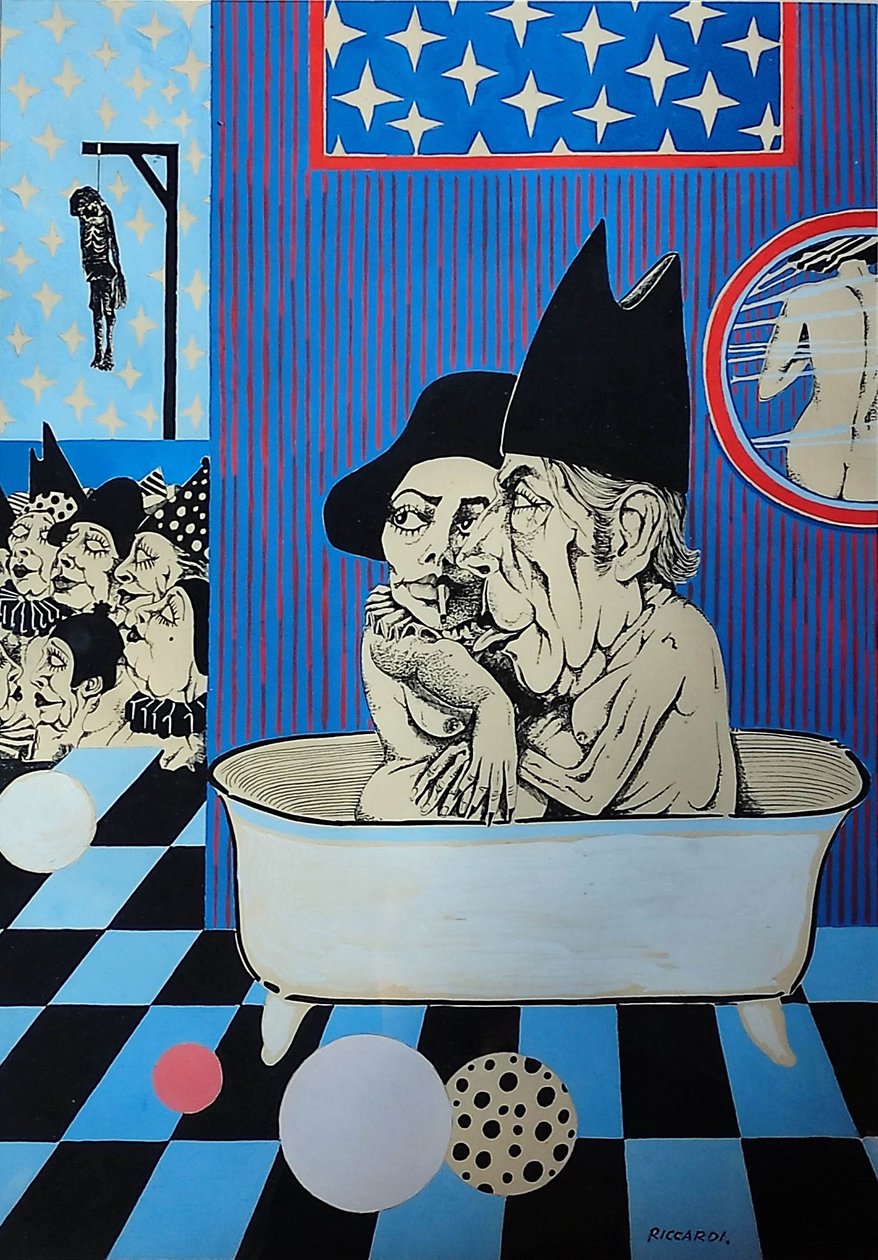 G. C. Riccardi, Onbenoemd, ca. 1972-1976, Inkt op papier, 40x50, Italië. door Gian Carlo Riccardi