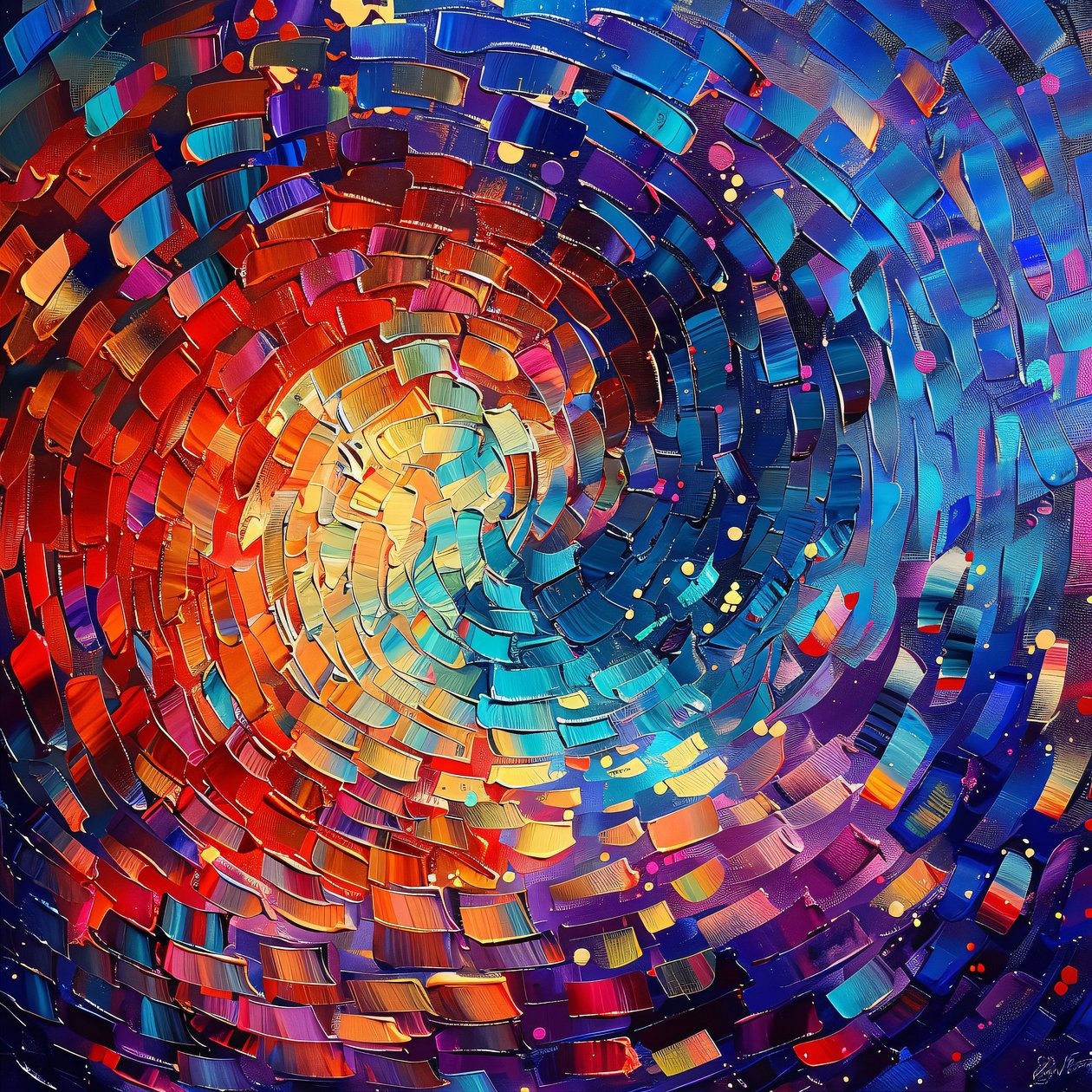Abstracte kunst met acrylverf kleuren voor online ingelijste muurkunst prints door F. Abderrahim
