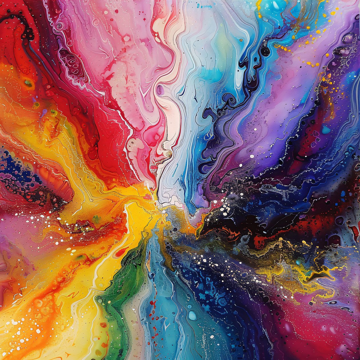 Abstracte kunst met acrylverf kleuren op canvas kunst prints voor muur huisdecoratie door F. Abderrahim