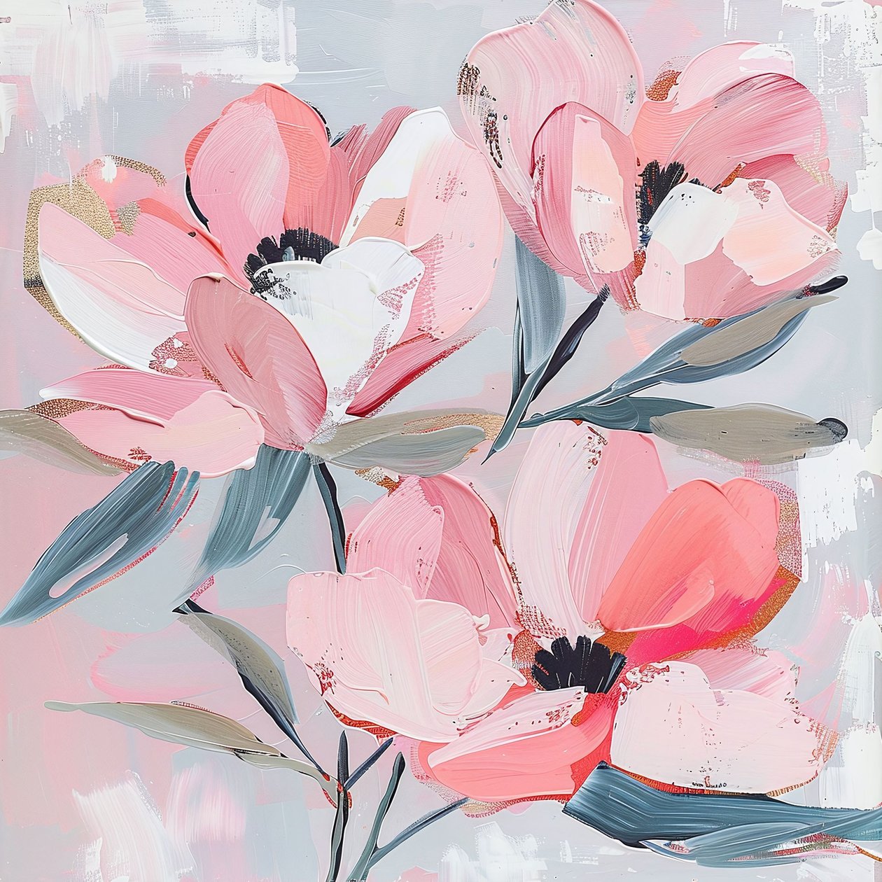 Abstracte roze sneeuwbloemen door F. Abderrahim