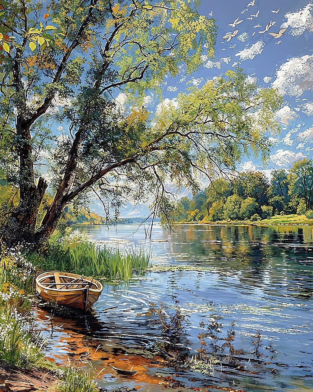 Mooi landschap met zonovergoten weiden, moderne muurdecoratie ideeën door F. Abderrahim