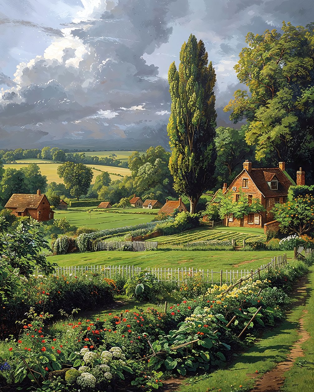 Panoramisch landschap in de lente, Wanddecoratie voor elke kamer door F. Abderrahim