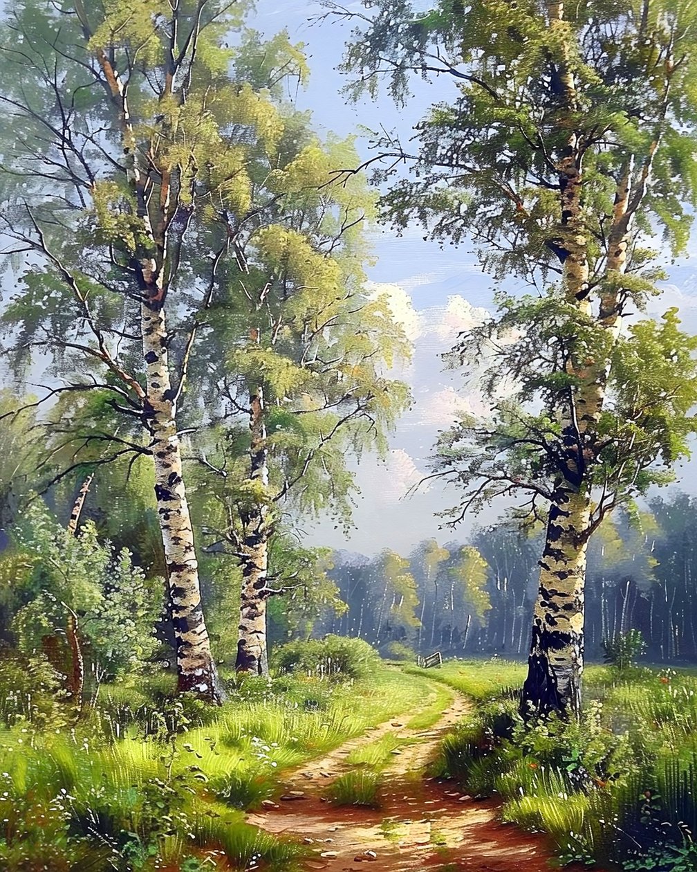 Landschap met betoverd bos, wanddecor voor woonkamer door F. Abderrahim